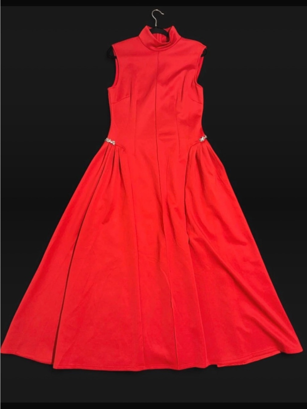 Loragal Red High-Neck Sleeveless Maxi Dress